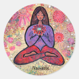 Adesivo Namaste Brown Haired Yoga Girl Sticker