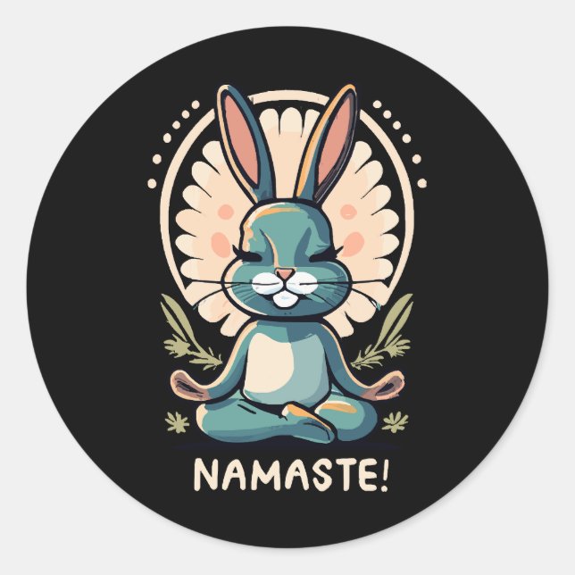Adesivo namaste coelho yoga coelho meditação (Frente)
