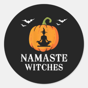 Adesivo Namaste das Bruxas Abóbora Feminina Yoga Meditação