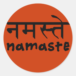 Adesivo Namaste em inglês e hindi