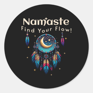 Adesivo Namaste Encontre Seu Fluxo Lua Crescente Apanhador