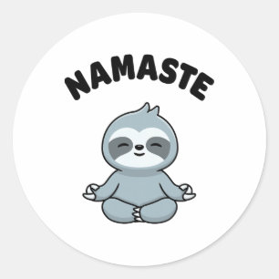 Adesivo Namaste Engraçado Cute Sloth Kawaii Yoga Sloth Est