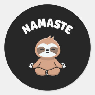 Adesivo Namaste Engraçado Sloth Kawaii Cute Yoga Estresse