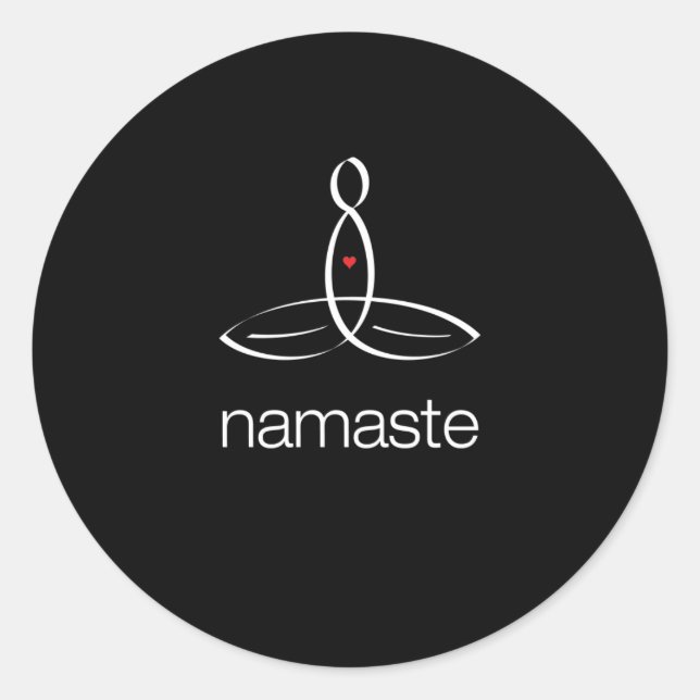 Adesivo Namaste - Estilo branco regular (Frente)
