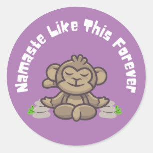 Adesivo Namaste Like This Forever - Macaco Engraçado Yoga
