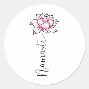 Adesivo Namaste Lilly Lótus Rosa Flor Fofo Hindi Ioga Pres