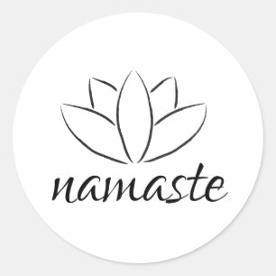 Adesivo Namaste Lotus Flower Manuscrito Yoga
