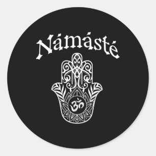 Adesivo Namaste Mão Hamsa Yoga Hinduísmo Vedas Ohm _1