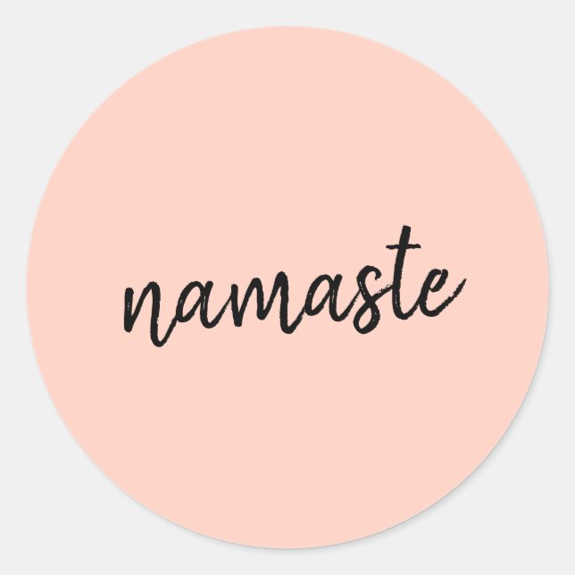 Adesivo Namaste | Meditação de Ioga Moderna Pica Rosa (Frente)