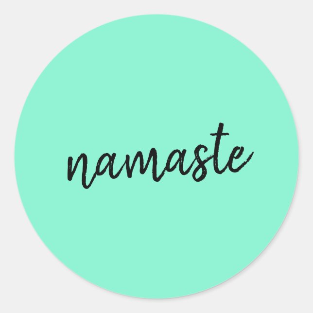 Adesivo Namaste | Neo Mint Green Yoga Espiritual (Frente)