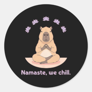 Adesivo Namaste Nós Relaxamos Cômico Capivara Ioga Meditaç