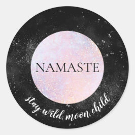 Adesivo Namaste Permaneça Selvagem Criança Rosa Rosa E Lua