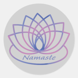 Adesivo Namaste Purple e Flor de Lotus Rosa