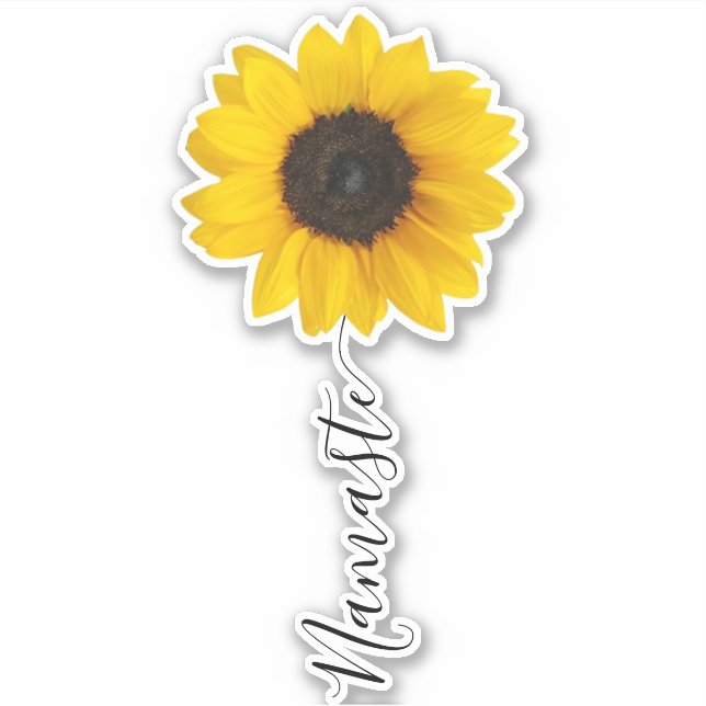 Adesivo Namaste Script Sunflower Stem (Frente)