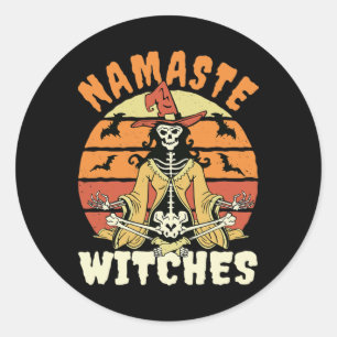Adesivo Namaste Witches Skeleton Halloween Yoga