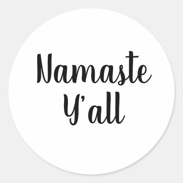 Adesivo Namaste Y’all Yoga Tipografia (Frente)