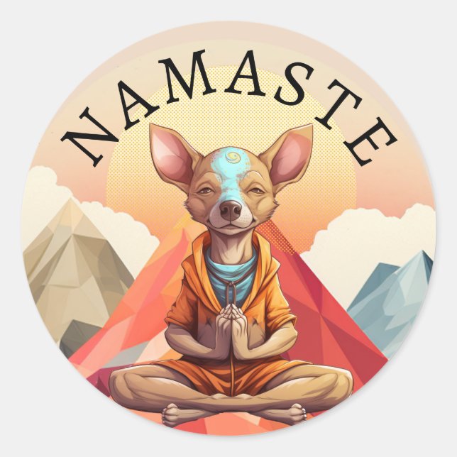 Adesivo Namaste Yoga Dog Sticker (Frente)