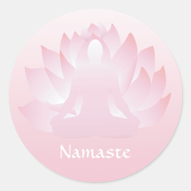 Adesivo Namaste Yoga Lotus Pose Flor Pink Stick (Frente)