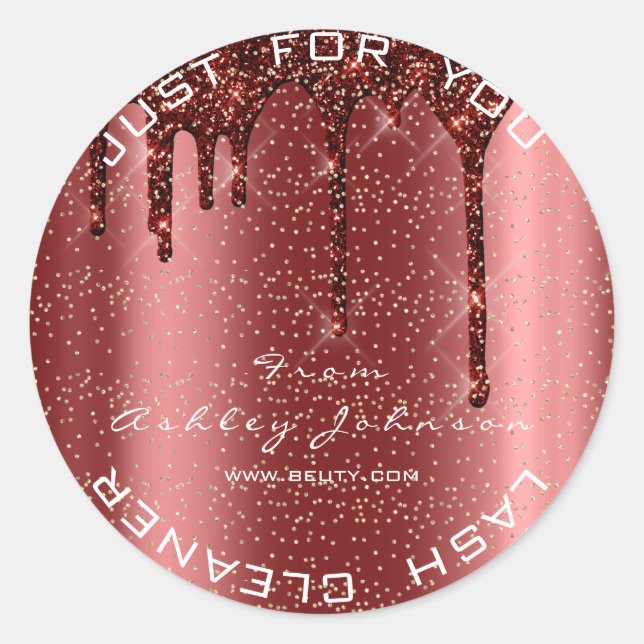 Adesivo Name Beauhes Lashes Burgundy Douradas Lashes Clean (Frente)