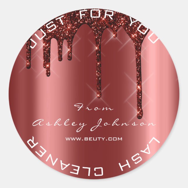 Adesivo Name Beauty Lashes Burgundy Drives Lashes Cleaner  (Frente)