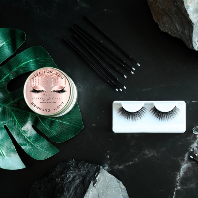 Adesivo Name Beauty Lshes Drivers Rosa Dourados Lashes Cle (Name Beauty Lshes Drips Pink Gold Lashes Cleaner Classic Round Sticker)