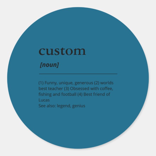 Adesivo Name Funny Definition Minimalist For Him  (Frente)