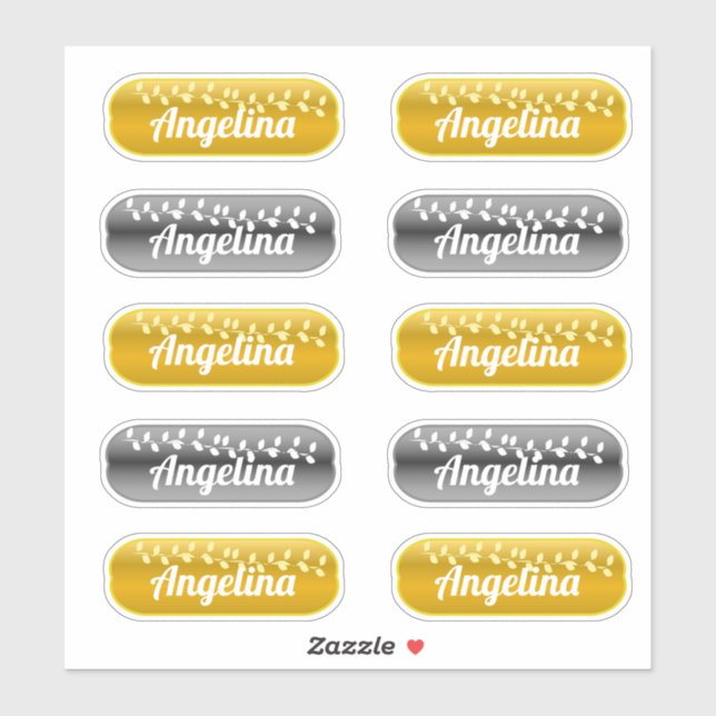 Adesivo Name Sticker Set Dourado and Silver (Folha)