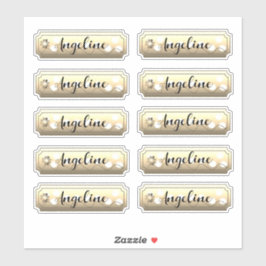 Adesivo Name Sticker Set Dourado Flowers