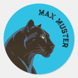 Adesivo Namensaufkleber blau - Schwarzer Panther