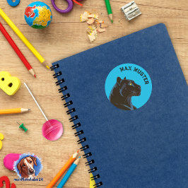 Adesivo Namensaufkleber blau - Schwarzer Panther