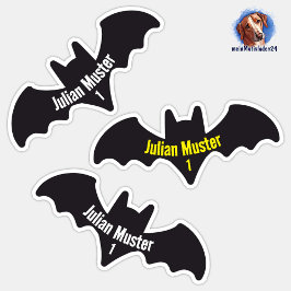 Adesivo Namensaufkleber Fledermaus | 9 Kontur -