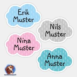 Adesivo Namensaufkleber Kleine Wolken | Form -