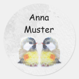 Adesivo Namensaufkleber - Kohlmeise Aquarell |