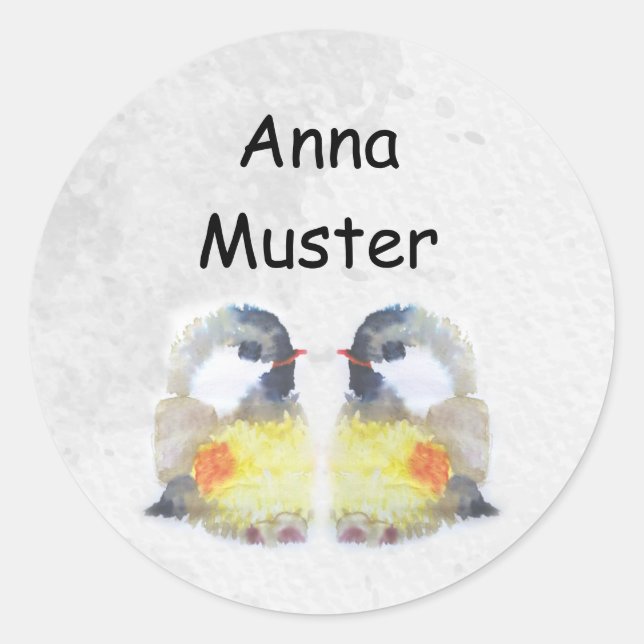 Adesivo Namensaufkleber -  Kohlmeise Aquarell |  (Frente)