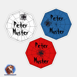 Adesivo Namensaufkleber Spinne mit Netz | 9 Kontur -