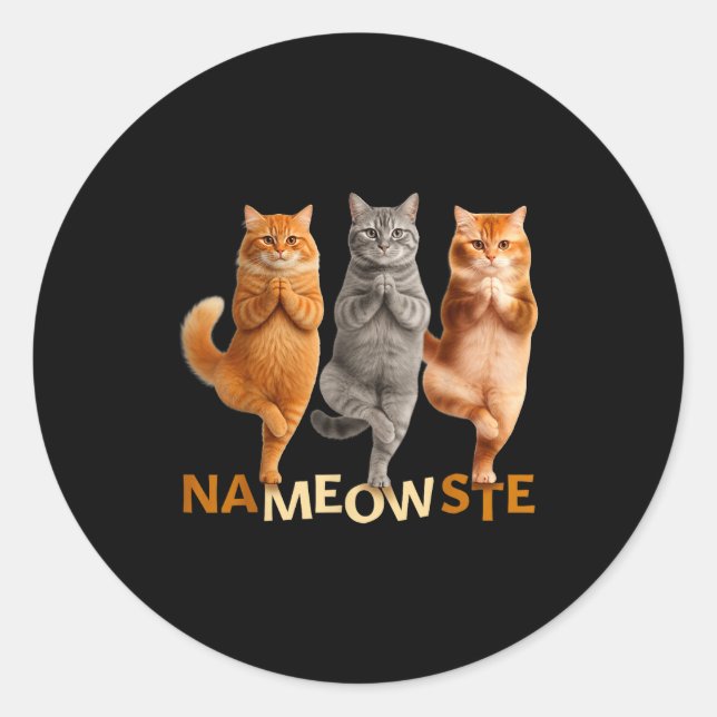 Adesivo Nameowste Yoga Cat  (Frente)