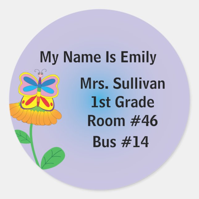 Adesivo Nametag Butterfly (Frente)