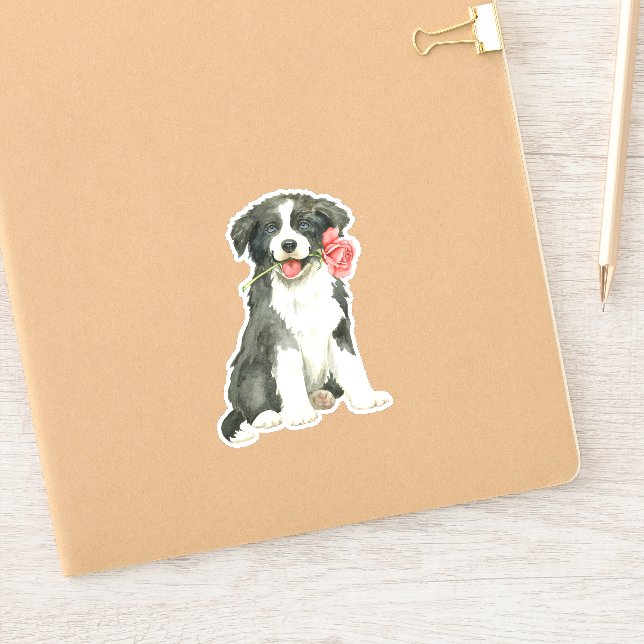 Adesivo Namorados Border Collie Vinyl (Notebook)