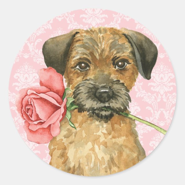 Adesivo Namorados Border Terrier (Frente)