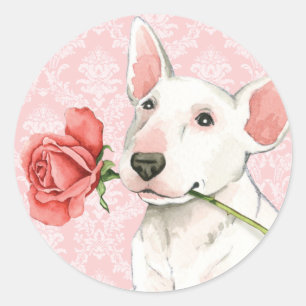Adesivo Namorados bull terrier cor-de-rosa
