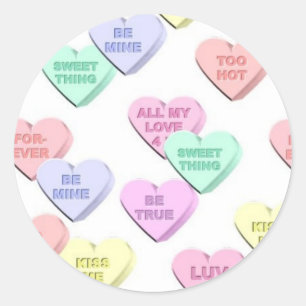Adesivo Namorados Candy Hearts Pattern Stickers