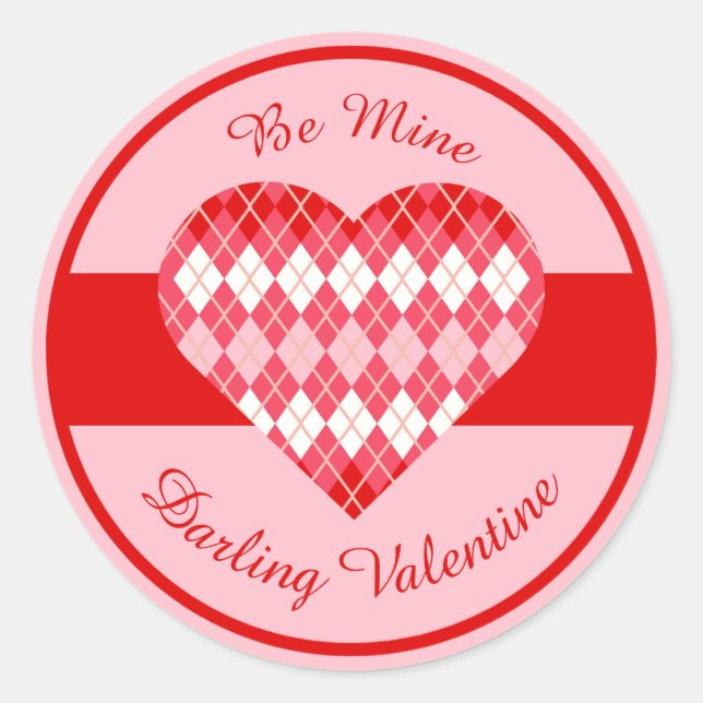 Adesivo Namorados Clássico Argyle Heart Stripe (Frente)