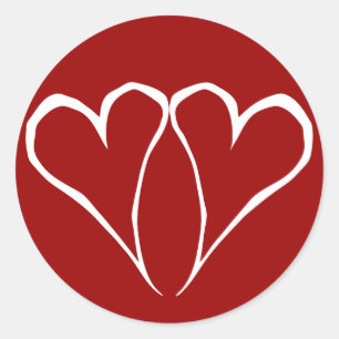 Adesivo Namorados Corações Vermelho Sticker