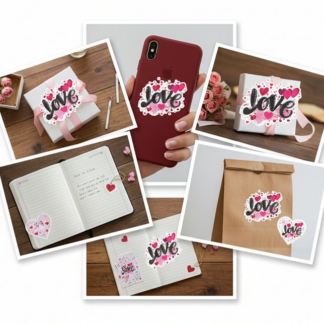 Adesivo Namorados de arte de rabisco (Criador carregado)