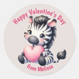 Adesivo Namorados de Coração Rosa, Bebê-Zebra-Rosa