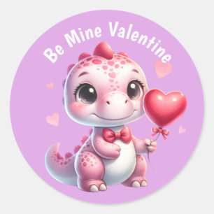 Adesivo Namorados de Dinossauro de Balão de Coração Rosa A