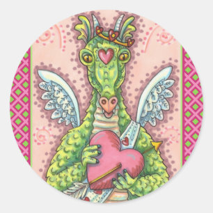 ADESIVO NAMORADOS DE FANTASIA CUPID DRAGON, CORAÇÃO E SETA