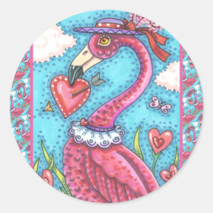 Adesivo Namorados DE PINK FLAMINGO CORAÇÃO, AMOR BIRD WHIM