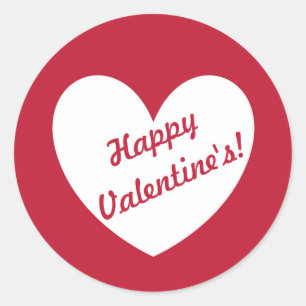 Adesivo "Namorados feliz" personalizável em vermelho