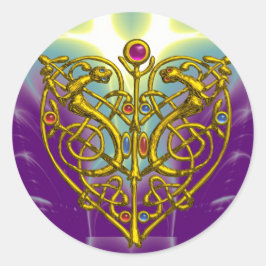 ADESIVO NAMORADOS HÍPER/NÓ CELTICO DOURADO CORAÇÃO NA ROLA